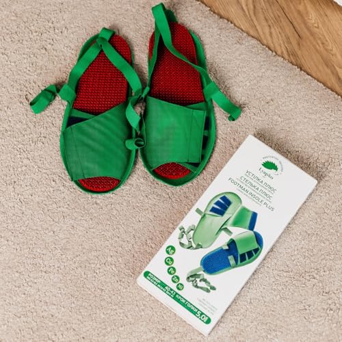 Lyrin24 Foot Massage Insoles Plus Lyapko - Wellness Insoles for Feet, Needle Mat, Foot Reflexology Inserts for Massage, Health and Relaxation, Size 37-40 (Green)
