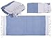 Produktbild Out of the blue Blau/weißes Premium Fouta-Hamamtuch (für Sauna & Strand) ca. 80 x 170 cm, 80% Baumwolle & 20% Polyester