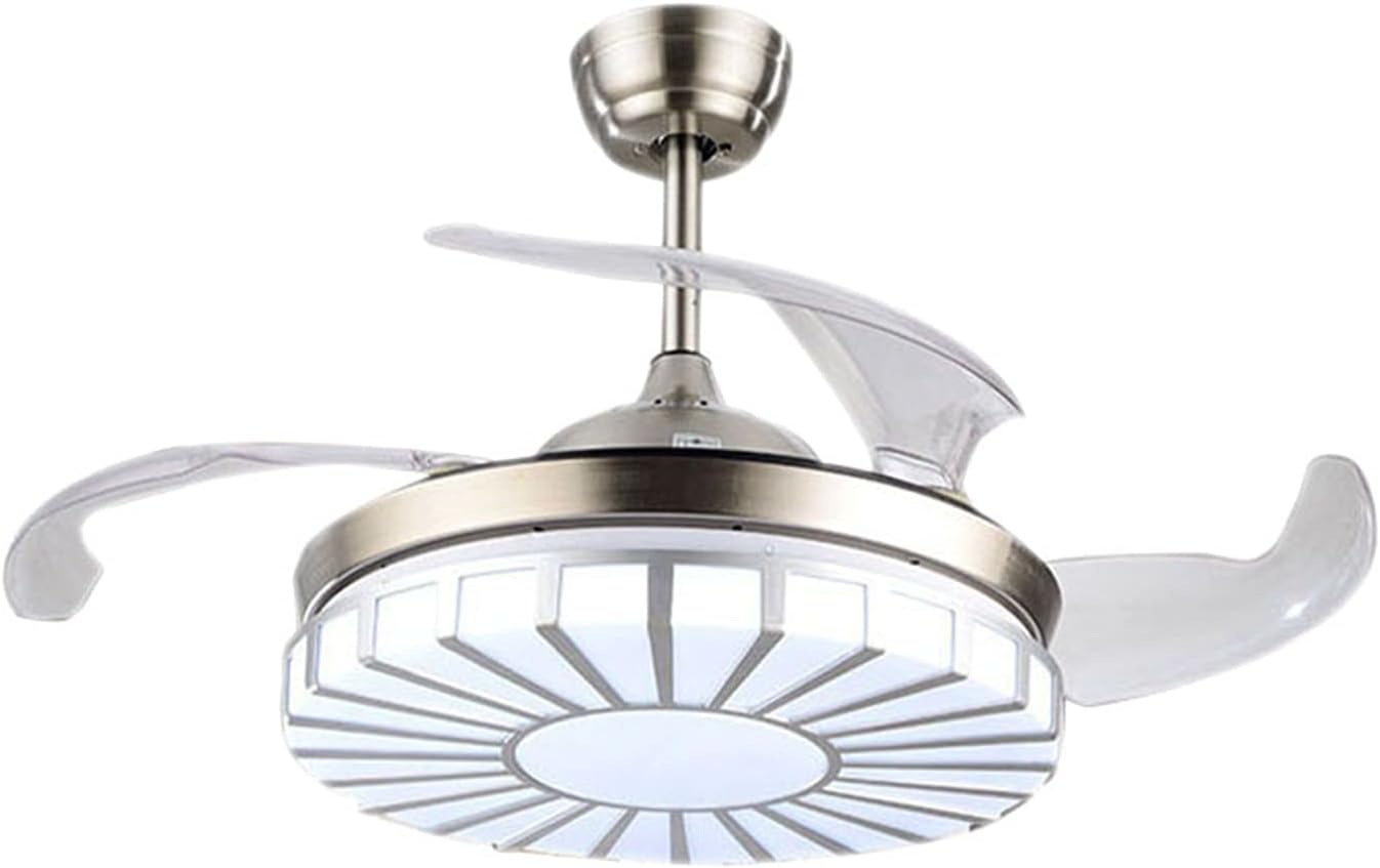 ELISYG Ventilador de Techo con Luz LED, 3 Temperatura de color 3 Velocidades Silencioso 72W, Ventiladores de Techo con Mando a Distancia para Habitaciones de Hasta 15 m² (Color : C)