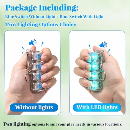 Image of Mechanical Keyboard Switch Fidget Keychain with LED Glow for Stress Relief, Clicky Desk Toy for Adults, Portable EDC Keyring Accessory for Office, Travel & Daily Use