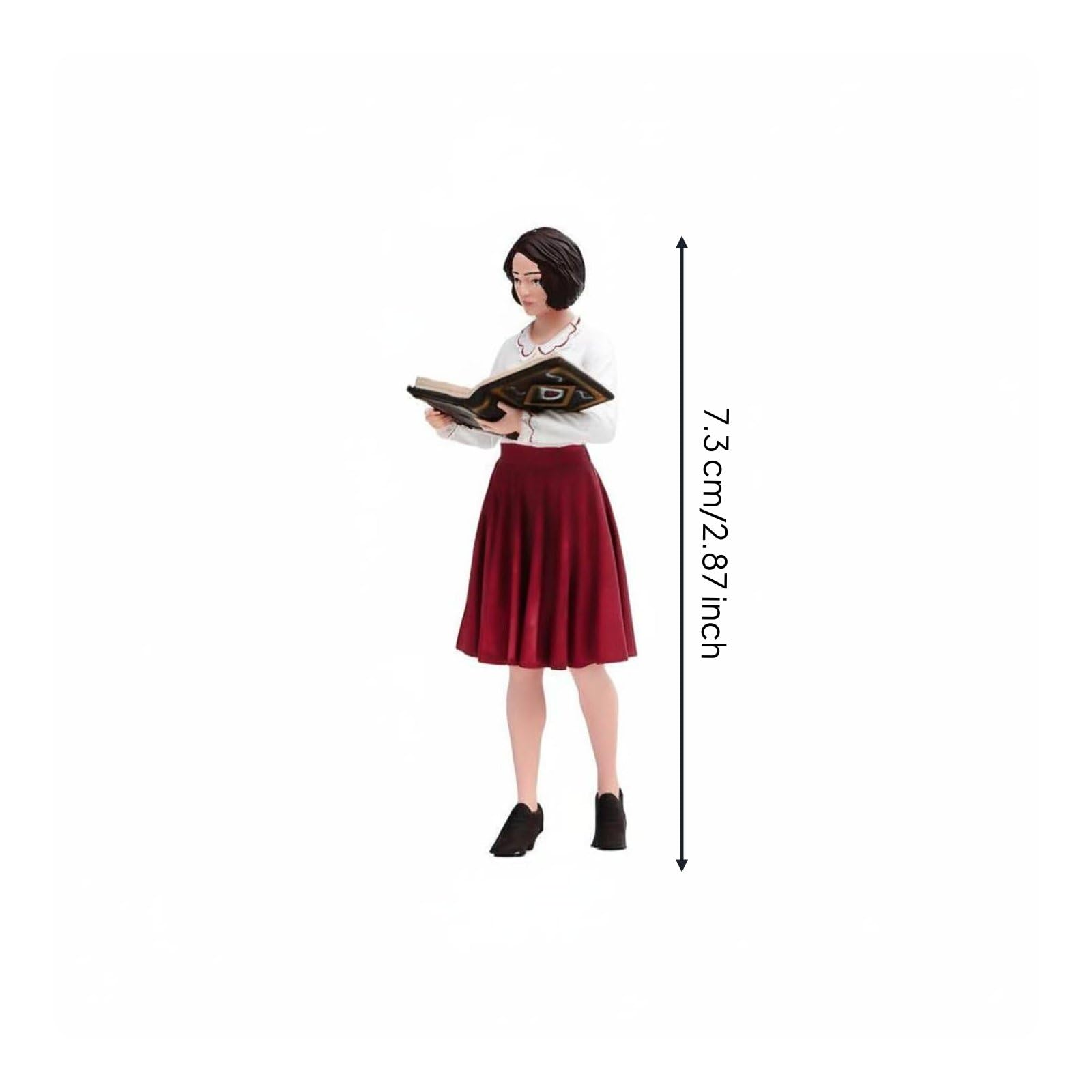 harayaa Bemalte Miniaturfigur Set Figur Szene Hundespaziergang Dekorative Figuren Harz Handbemalt Frauen Mann Haustier Spaziergang Detailreiche Kleidung für, 1/24 Lackiertes Farbmodell