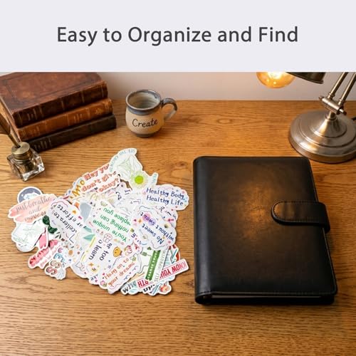 Image of Sticker Binder Organizer with Storage Sleeves,Reusable Stickers Collecting Book Album Holder, A5 Blank Sticker Container Organizer-Black