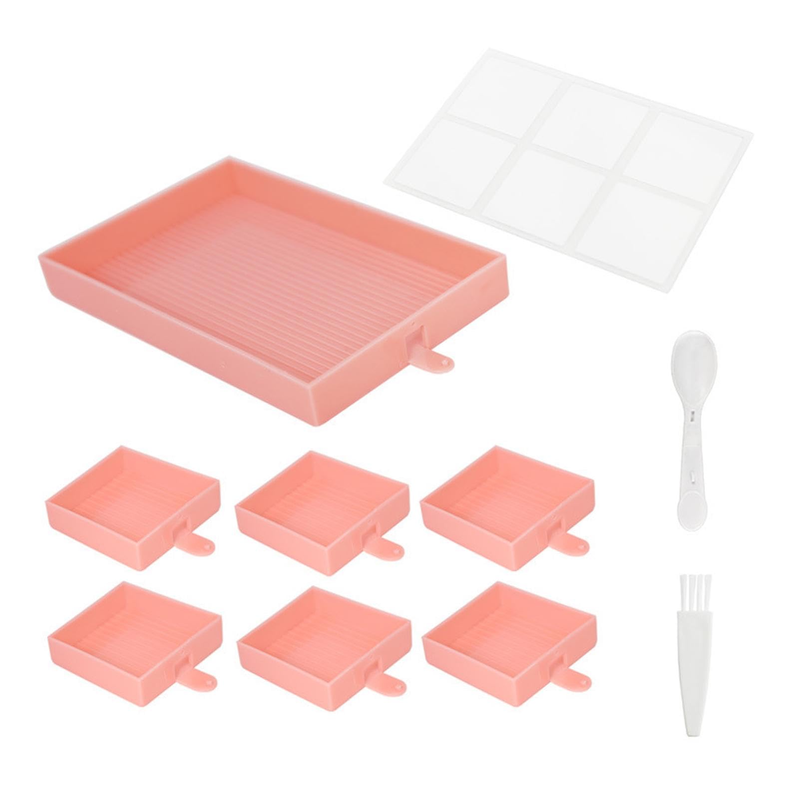 5D Diamond Paint Tray Set Storage Organizer Diamond Paintings Accessories Pink-image-45