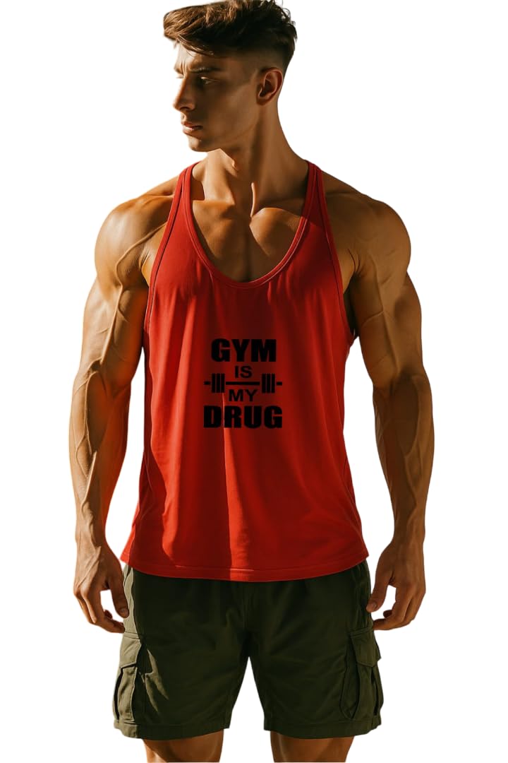Men's Round Neck Polyster Tank Top | Gym, Workout & Training Sando-picture-41