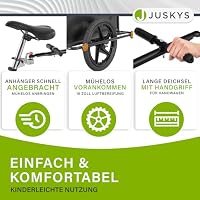 Juskys Fahrradanhänger 90 Liter - Lastenanhänger mit Kupplung, Deichsel — Anhänger für Fahrrad 40/80 kg Zuladung - Transportanhänger mit Schutzplane – Ansicht 6
