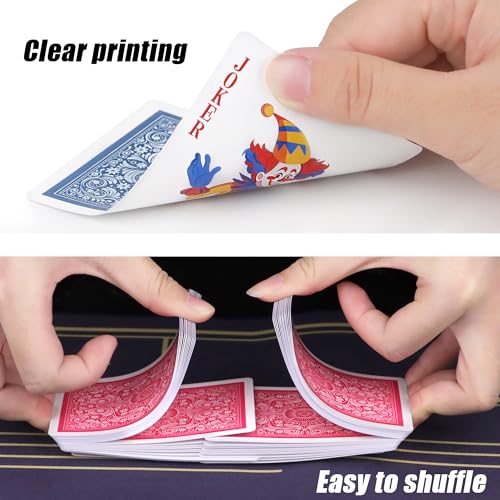 Image of Playing Cards 2 Pack,2 Decks of Cards,Playing Card Games for Adults,Poker Cards Professional,Standard Playing Cards Set,Suitable for Game Night,Various Party Game,Pink /Light Blue