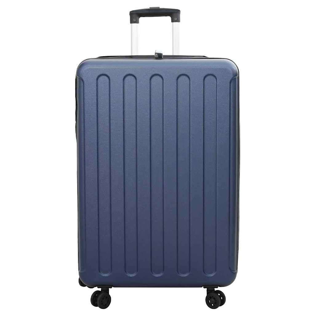 Valigia con lucchetto, rigida in plastica ABS, scura, Blu 3, L