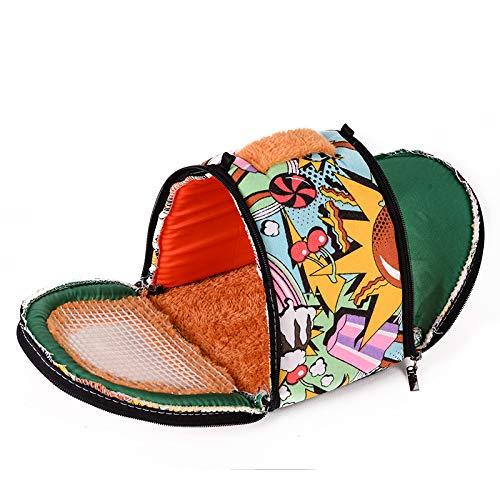 Pet Small Animals Hedgehog Rat Small Guinea Pig Carrier Bag with Detachable Strap Double Zipper Travel Guinea Pig Rat Chinchillas Hamster Hedgehog Carriers Sling Handbag for Small Animals - Image 5