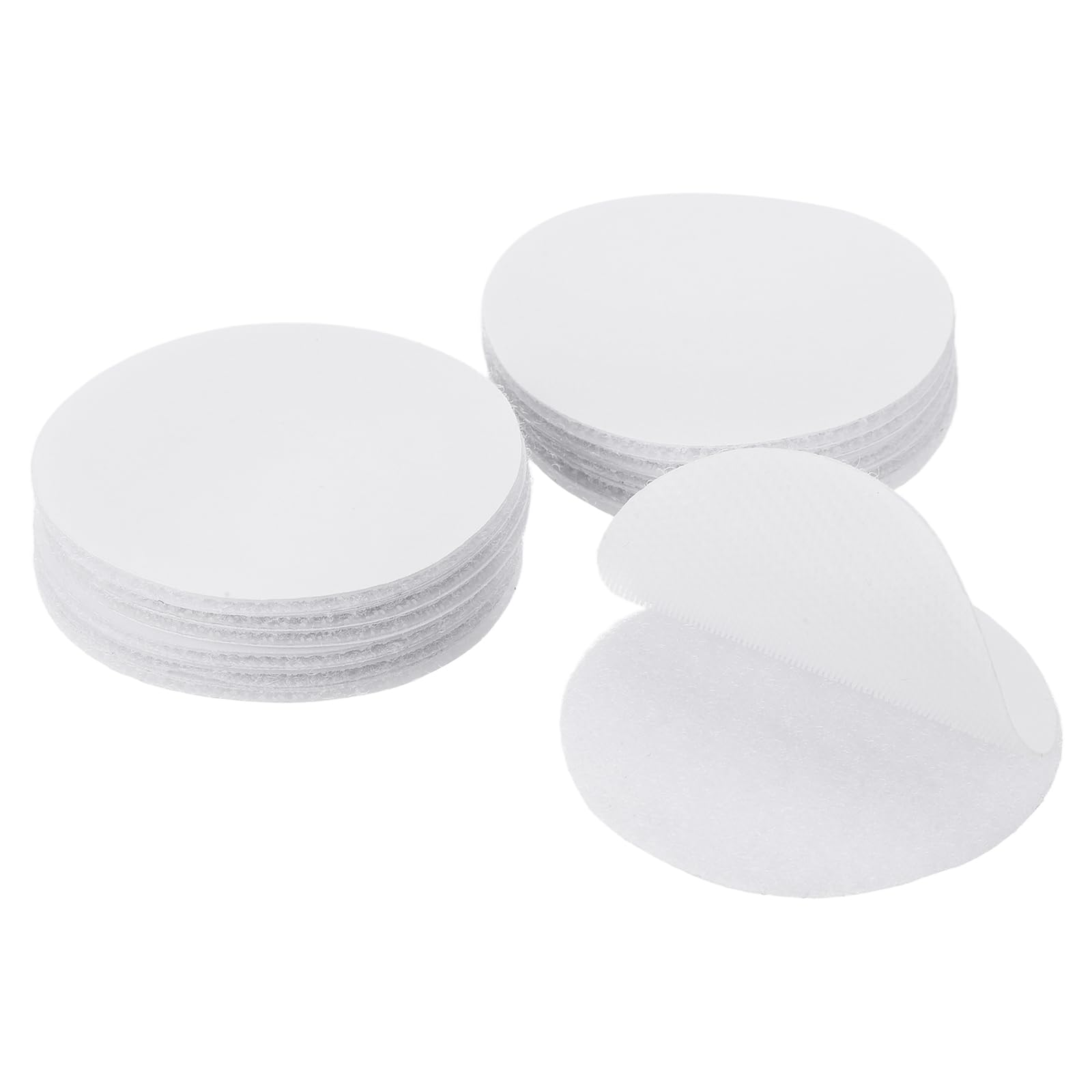 PATIKIL 12 Pairs Adhesive Hook and Loop Fasteners Tape, Round Dia 6cm Heavy Referee Patch Duty Sticky Back Dots Pad for Office Home Wall Mounting Decor Carpet Fixing, White