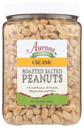 Aurora Products Organic Roasted & Salted Peanuts, 44 Oz
