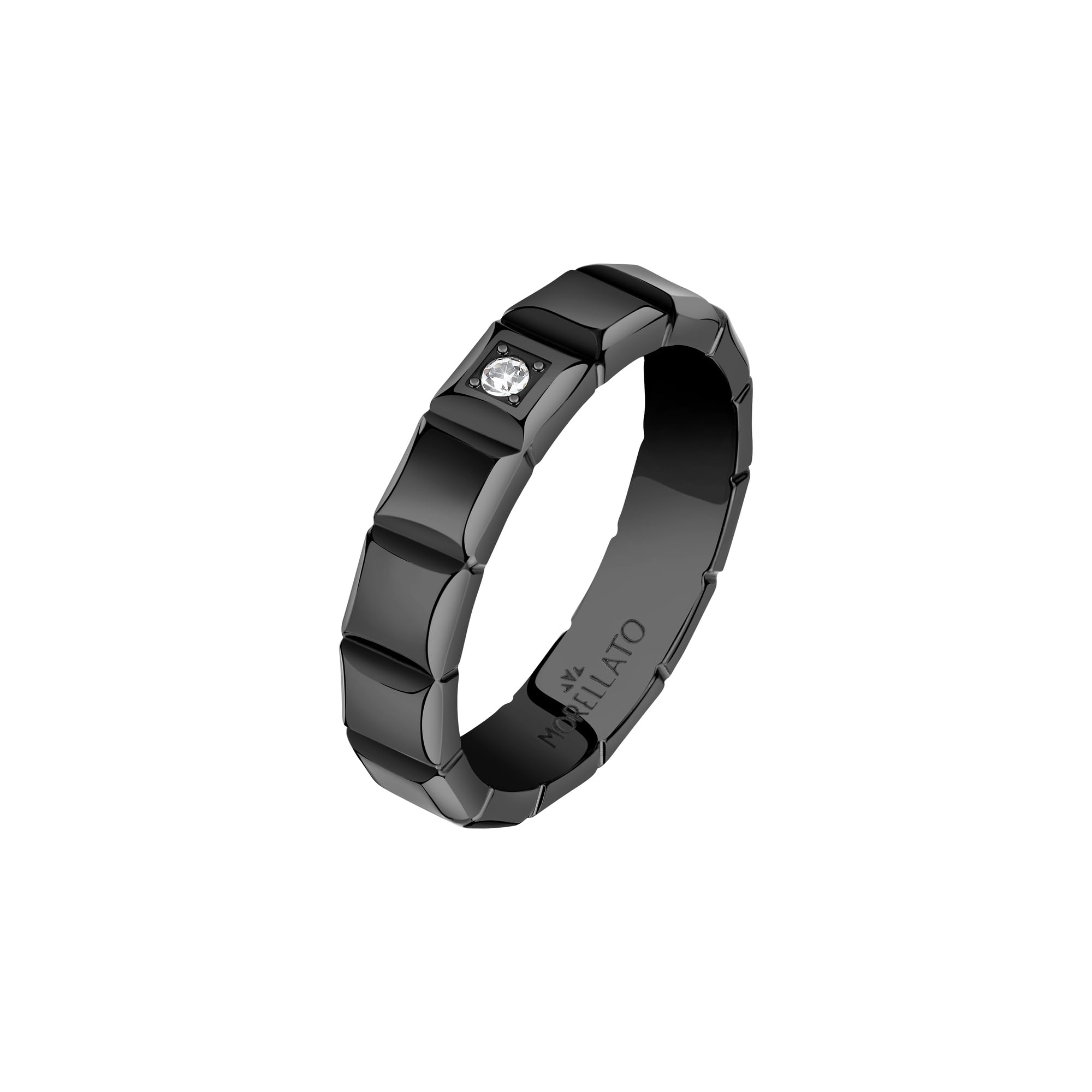 Morellato Motown SALS82019 - Anello da uomo in acciaio inox, pietre preziose, IP nero