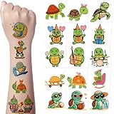 JoyfulGlam 73 PCS Turtle Temporary Tattoos for Kids, Animal Fake Tattoos Birthday Party Decorations, Cute Cartoon Turtle Sticker Decor Gifts for Girl Boys Home Activity Class Prizes