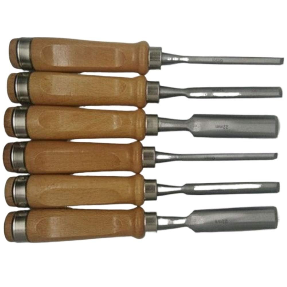 Juego de 6 cinceles Profesionales para Madera, gubias para tallar Madera, Herramientas de Tallado, mazos, cinceles y gubias para carpintería de Bricolaje.