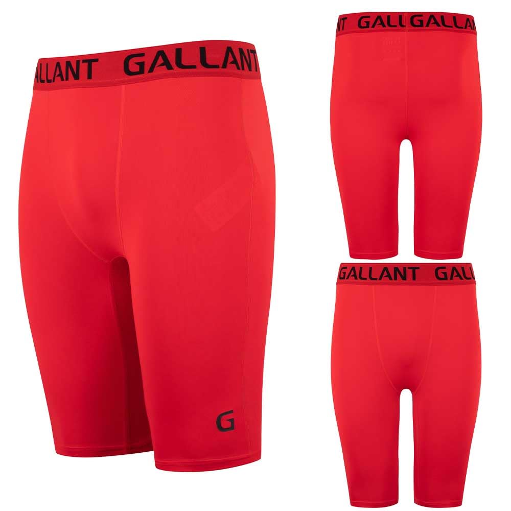 Gallant Mens Compression Shorts - Anti Chafing Running Compression Underwear Base Layers Shorts Skins MMA Rugby Hamstring Support Undershorts (Red XL)