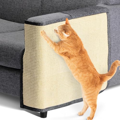 Navaris rascador para Gatos - Protector para Esquina de sofá o sillón - Afilador de uñas de sisal para Mascotas - para el Lado Izquierdo del Mueble