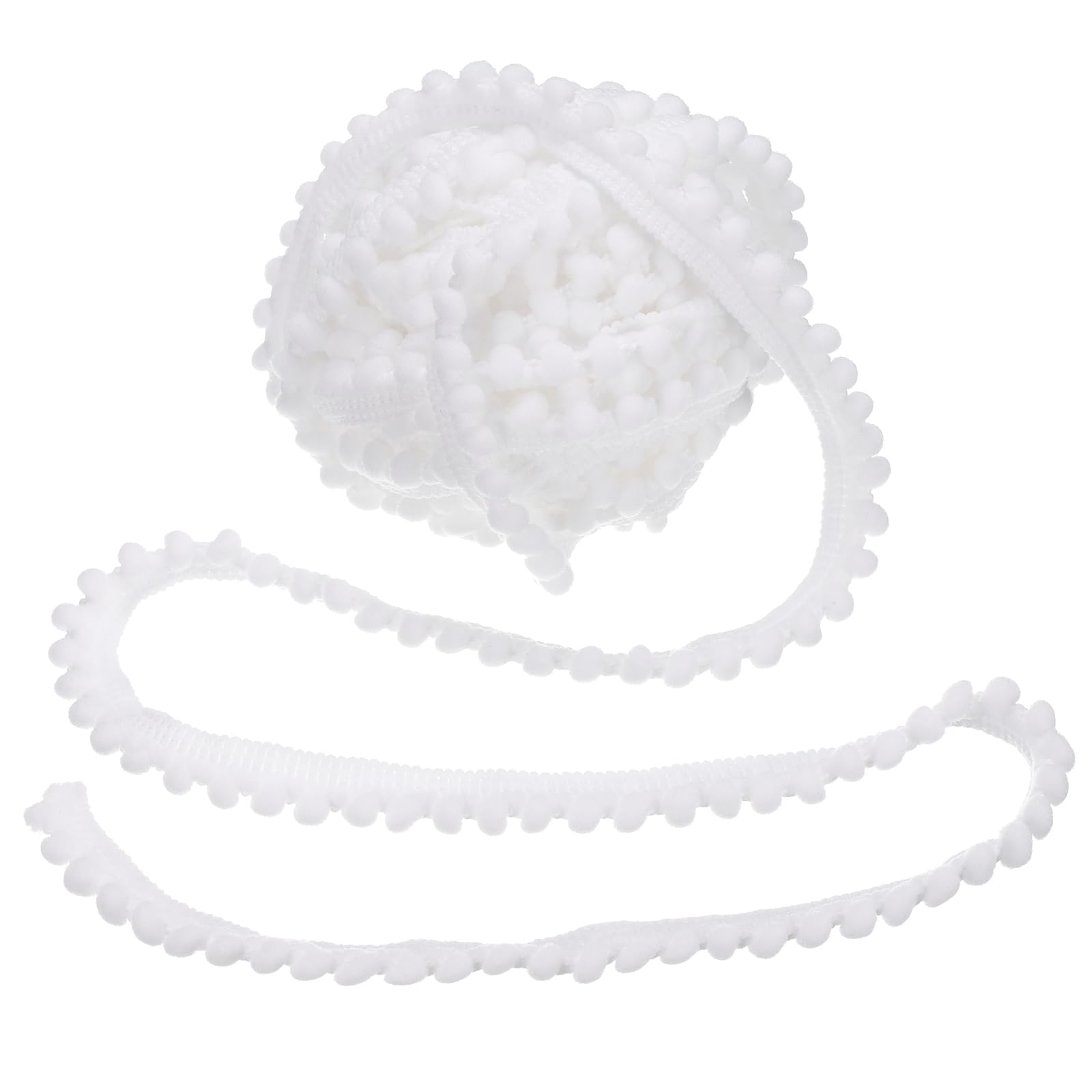 Ruban à pompons blancs pour border vos tissus de maison et finitions de vêtements