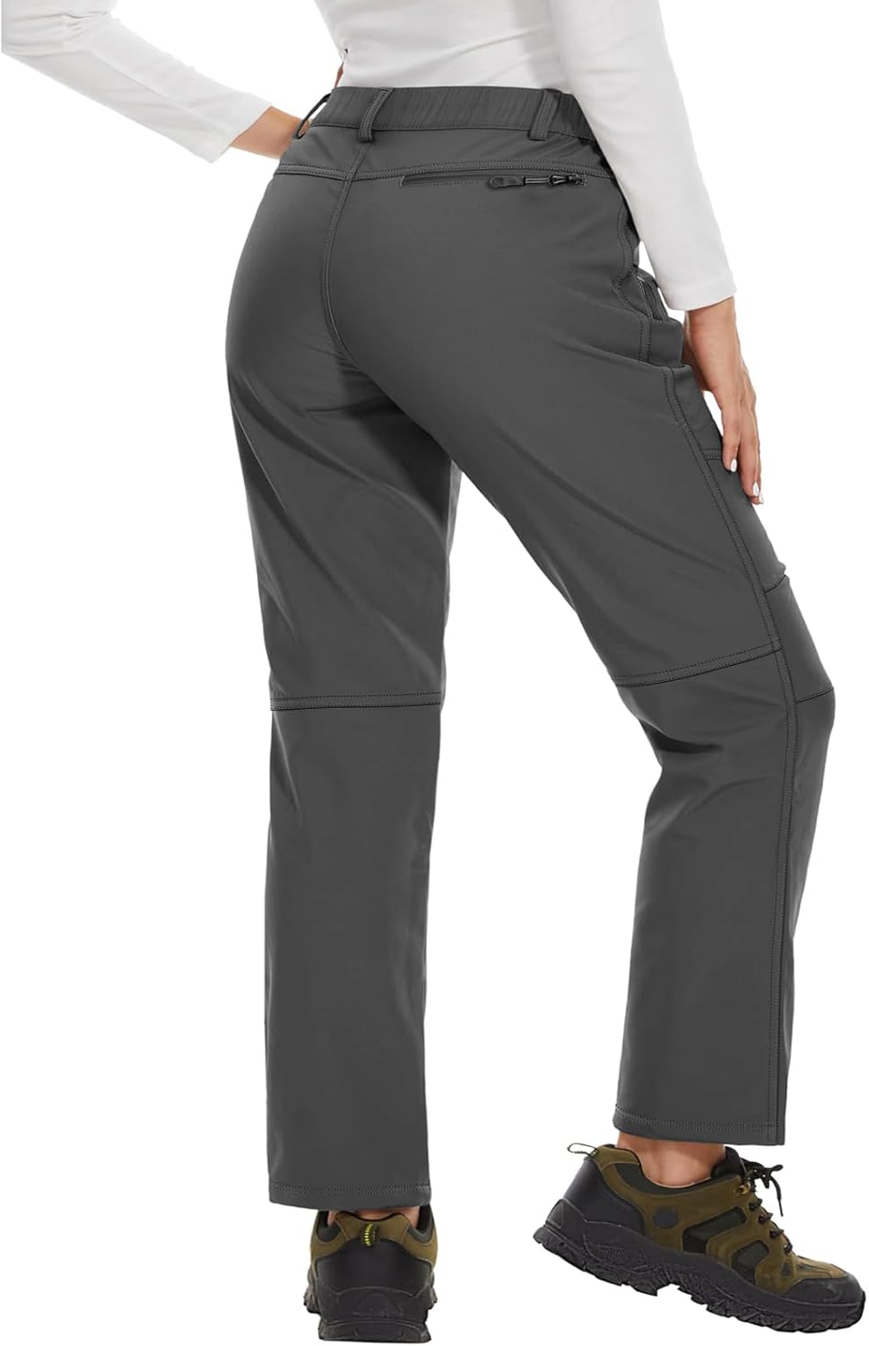 YOHOYOHA Plus Size Women's Fleece Hiking Pants - Adjustable Mid-Rise Loose Fit Pants for Casual Hiking Workouts - Image 3