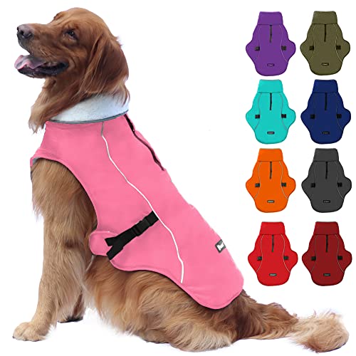 Emust Dog Cold Weather Coats, Fleece Lining Small/Medium/Large Dog Jacket For Winter, Warm Waterproof Dog Winter Clothes For Large Dogs, Pink, Xl #TOP19