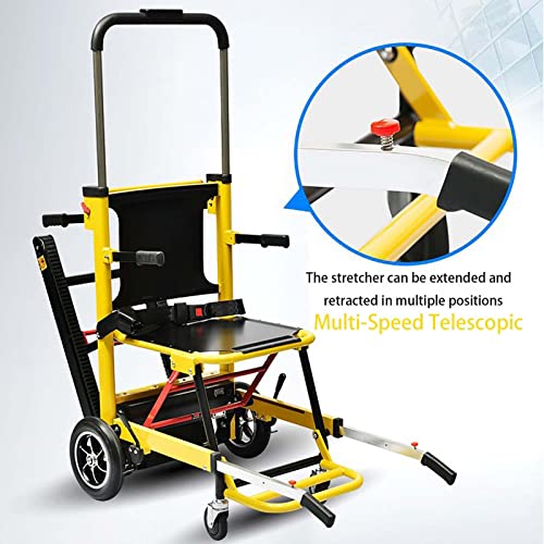 Electric Climbing Stair Wheelchair Trolley, Folding Portable Chair Stair Lift Climber Stair Mobility Assist Medical Equipment， Load Capacity 380Lb