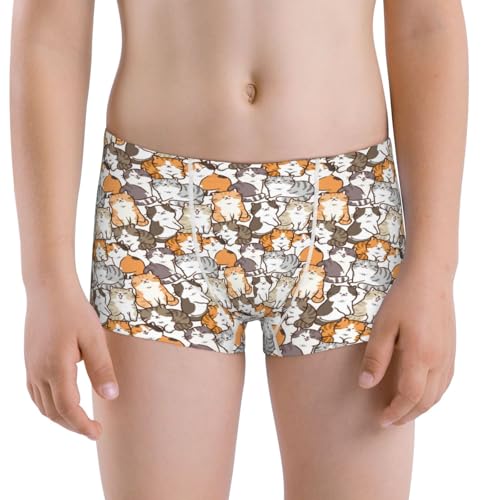 Boys' Cotton Boxer Brief Soft Underwear-Cartoon Cat 1