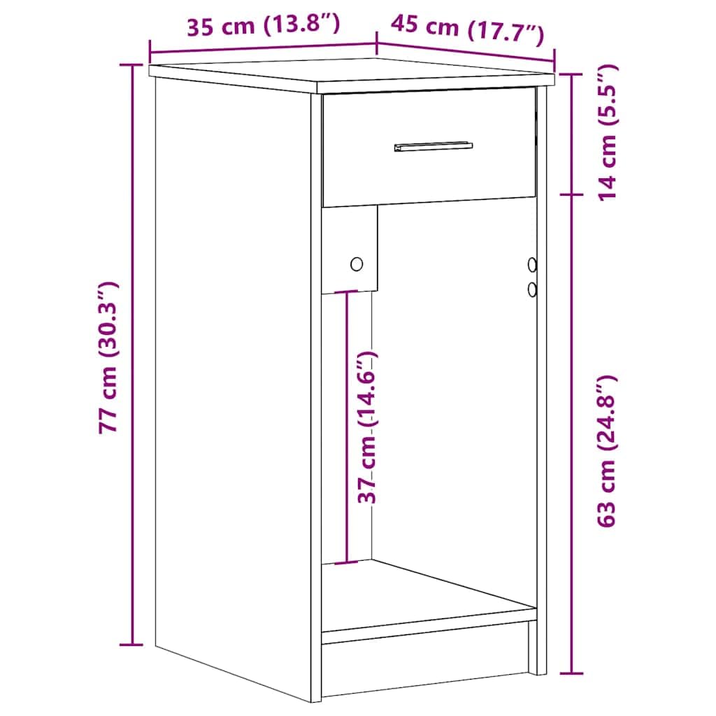 Computerschrank mit Schublade Weiß Holzwerkstoff 35x45x77 cm für Homeoffice und Büro, vielseitiger Arbeitstisch mit Stauraum und Ablage für Schreibtischzubehör