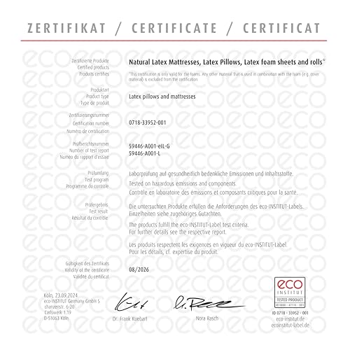 Image of Wakefit ErgoTech EcoLatex Infiniti Mattress | 12 Years Warranty | Single Size Mattress | 6-Inch Bed Mattress | 72x30x6 inches, Firm Comfort, Creme Beige