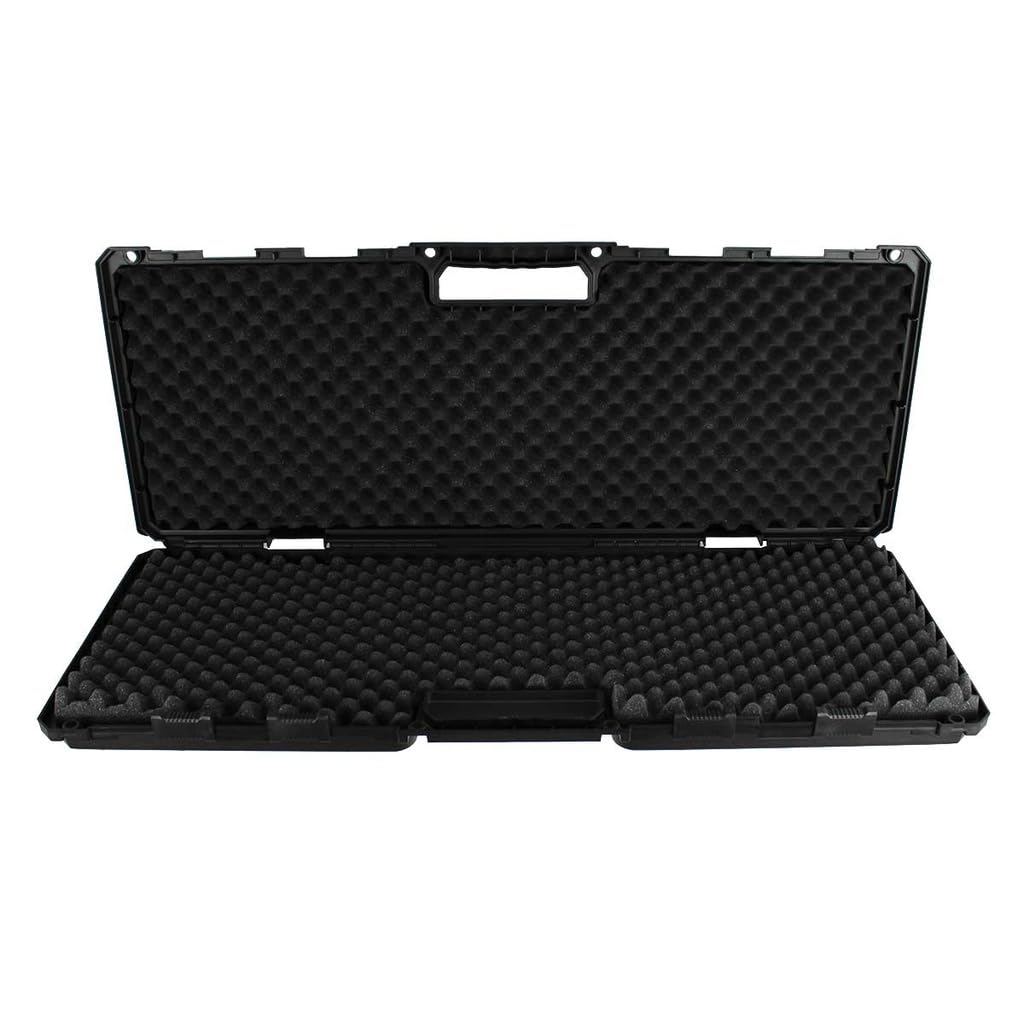 Genérico Maleta Rígida para Fusil, 87,5 x 35,5 x 10,8 cm, Interior Espuma Huevera, Color Negro. para Airsoft y Aire comprimido