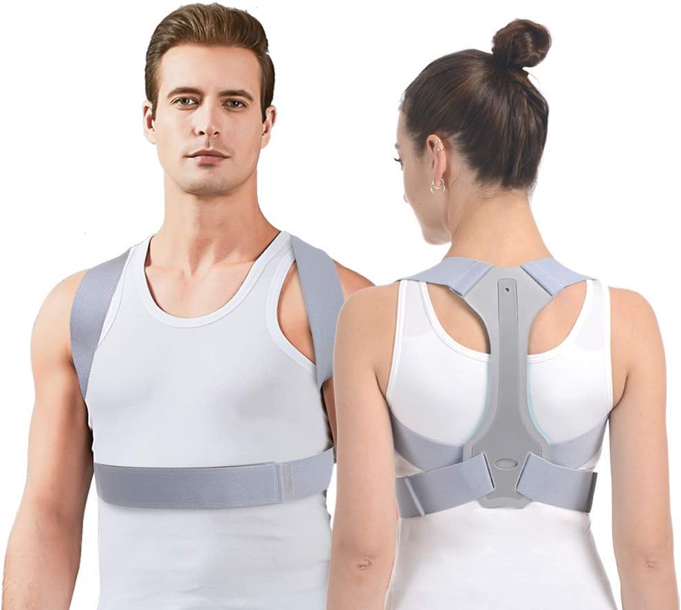 Posture Corrector for Men and Women HOPAI Adjustable Upper Back Brace for Clavicle Support and Providing from Neck-Back-Shoulder-Pain Relief