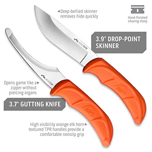 OUTDOOR EDGE JaegerPak 8-Piece Hunting Knife Set & Field Dressing Kit | Full-Tang Skinning Knife, Gutting & Boning Knives, Sharpener, Bone Saw, Rib Spreader | Hard Case | Hunting Accessories for Men - Image 4