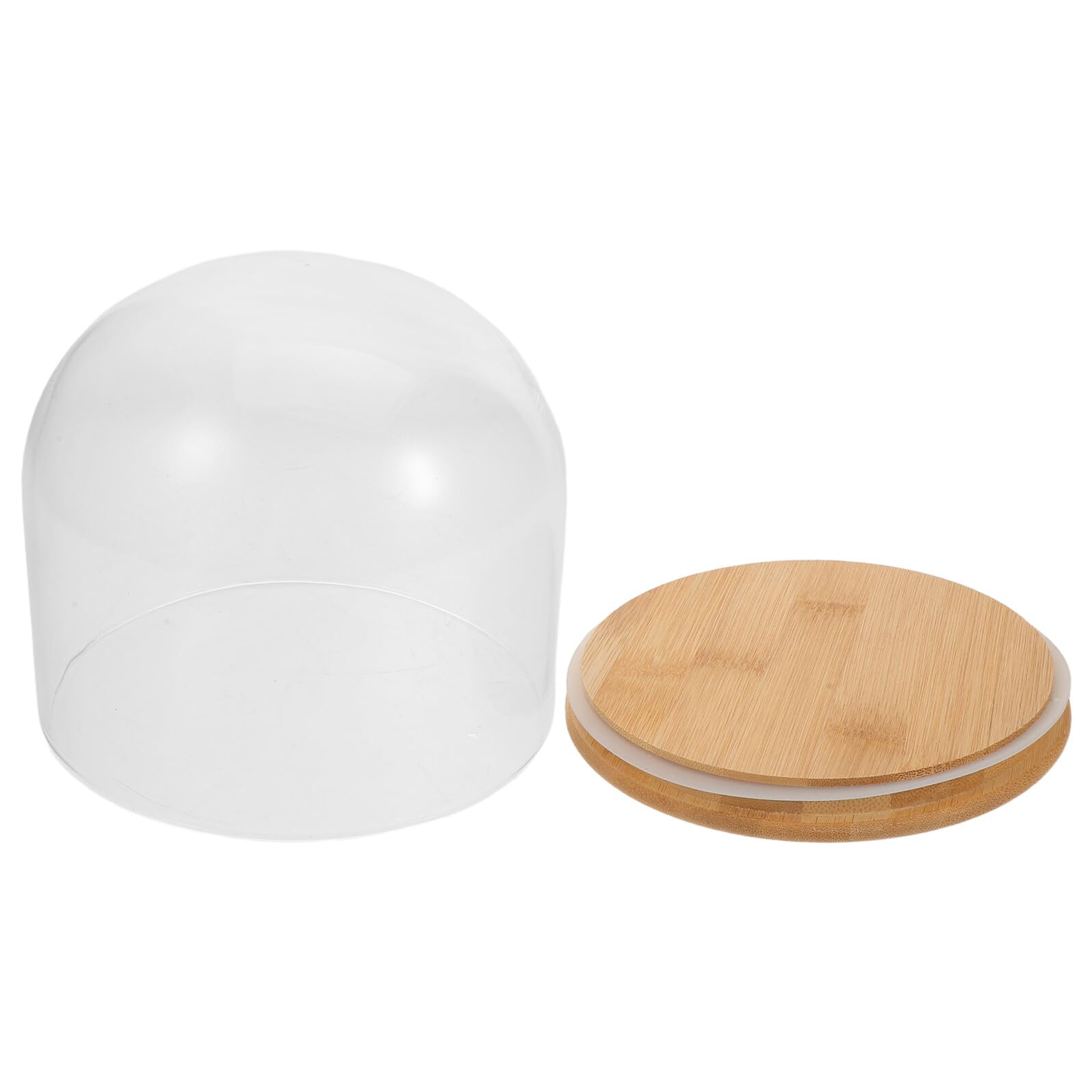 Cloche en verre cylindrique anti-poussiere 15x12 cm pour fleurs eternelles
