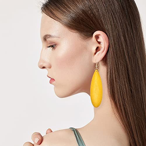 8 Pairs Unique Lightweight Handmade Vintage Bohemian Nature Wooden Dangle Drop Earrings Boho Retro Geometric Teardrop Wood Hook Earring Sets For Women Girls Statement Jewelry Gifts (8 Pairs) #TOP2
