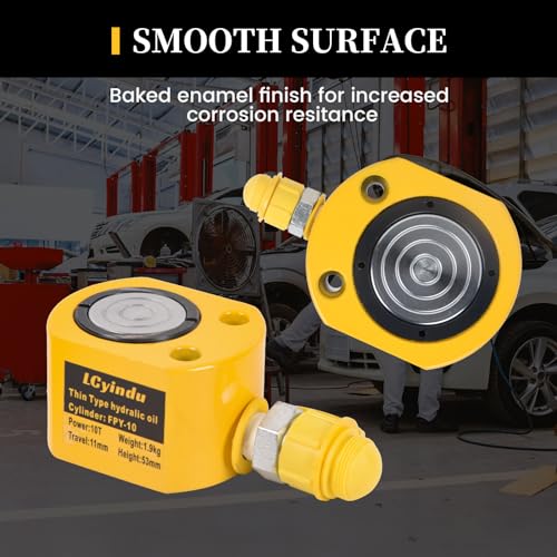 Image of 10T Low Profile Stroke Hydraulic Ram Cylinder Jack 0.43 inch Stroke FPY-10 Single-Action Lifting Cylinder Jack Mini Protable Porta Power Ram for Machinery and Industry