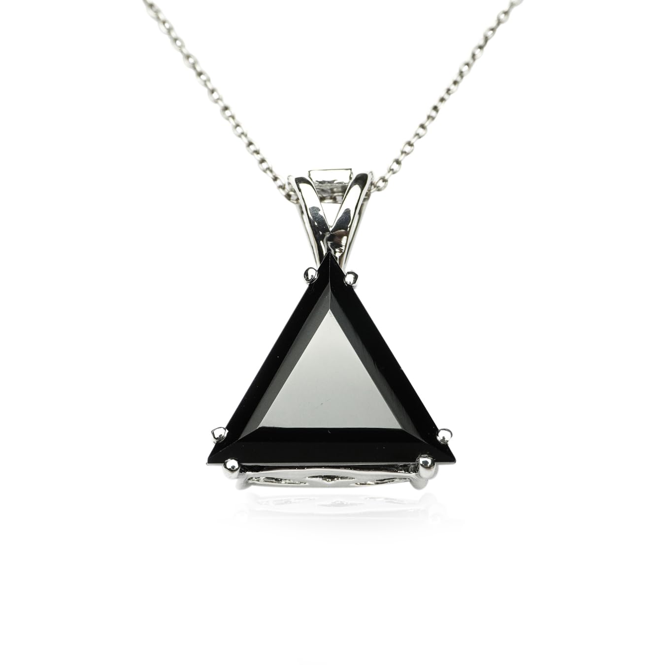 Hiflyer Jewels 925 Sterling Silver Black Spinel Triangle Pendant Necklace for Women | Natural Gemstone | Minimalist Silver Chain Jewelry (B09CTZJPW3) Amazon Price History, Amazon Price Tracker