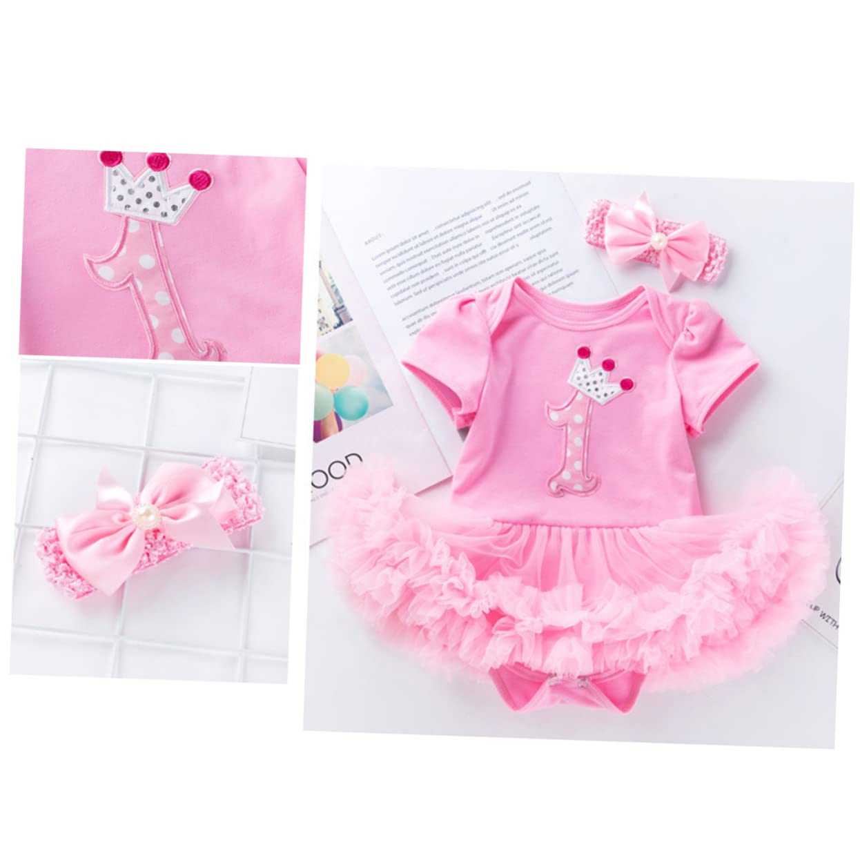 FOMIYES 2pcs Toddler Girls Summer Dress Set Party Wear Cotton Romper Skirt Outfit Pink