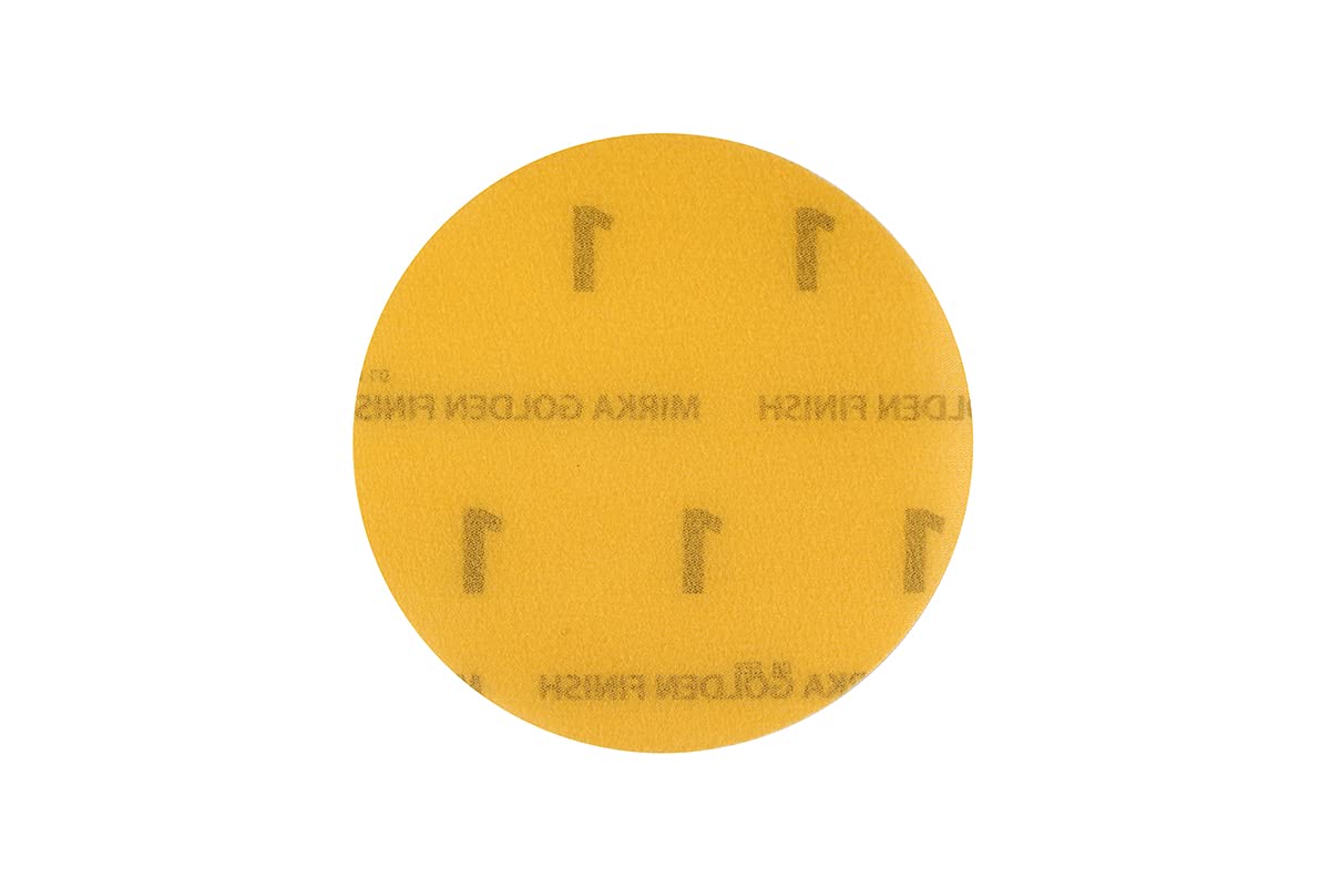 Disques de finition dorée MIRKA ø 77 mm velcro abrasif non perforé ponceuse