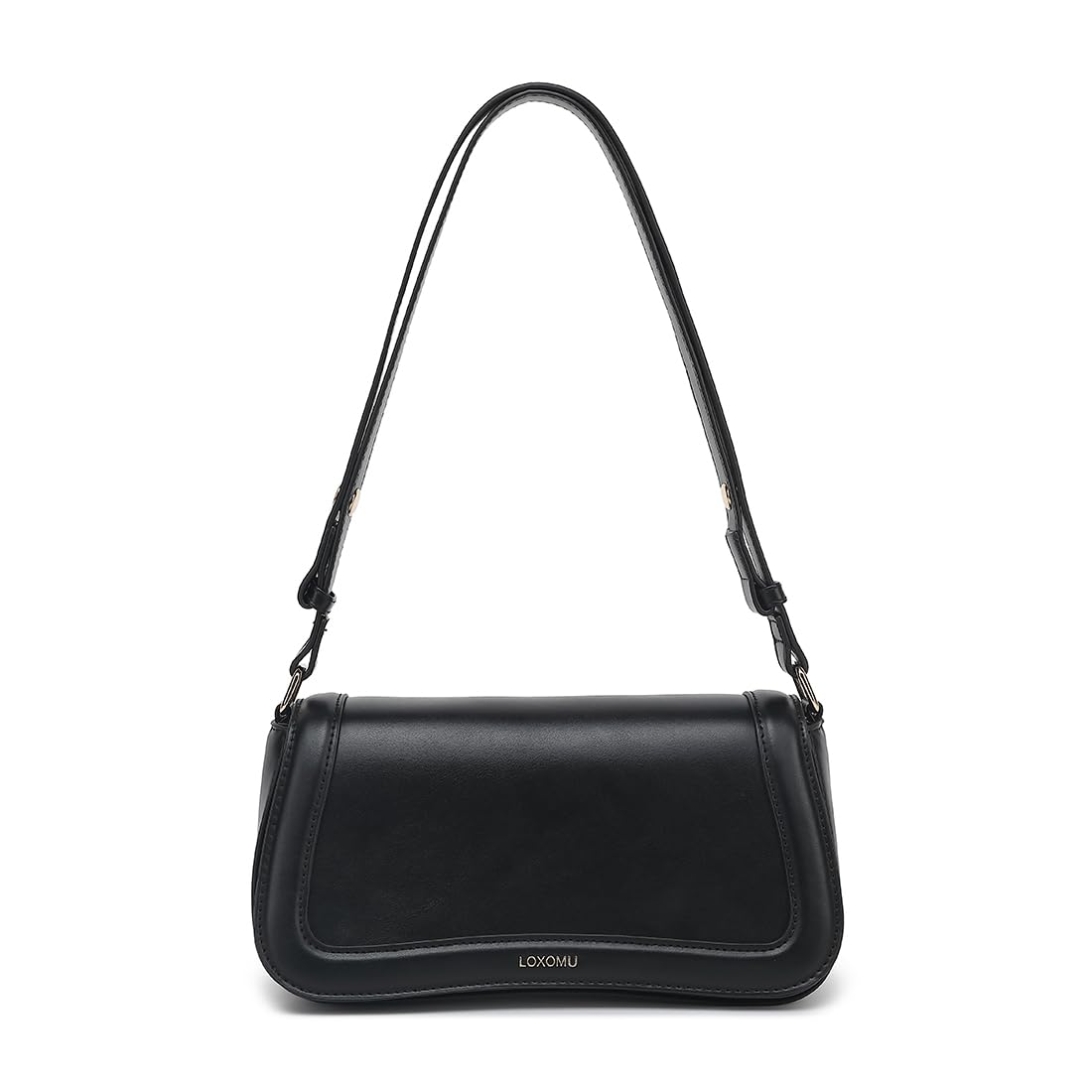 Small Shoulder Bags for Women, Cute Womens Handbags Vegan Leather Tote Clutch Purse, Trendy Crossbody Purse Hobo Bag with Adjustable Strap (Black)