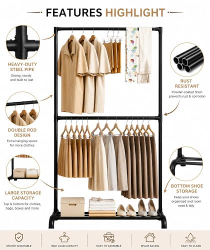 Image of WOOMZY Heavy Duty Cloth Drying Stand for Clothes - Foldable Clothes Drying Stand Metal | Adjustable Dry Cloth Stand & Cloth Dryer Stand for Balcony, Home | Pole Rack Kapde Stand