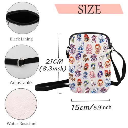 JXGZSO Funny Anime Crossbody Bag Anime Fans Gift Video Game Themed Shoulder Bag Anime Gaming Bag2