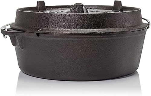 Miniatura 10 de Petromax Horno holandés de hierro fundido para cocinar u hornear al aire libre sobre una fogata o en la cocina del hogar, los utensilios de cocina
