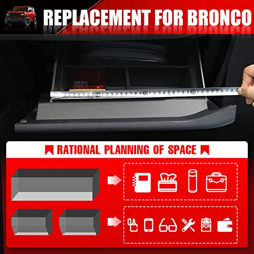 Mabett Glove Box Dividers Organizer For Ford Bronco Accessories 2021 2022 2/4-Door,Use Dividers To Organize Center Console Interior Storage Box #TOP2