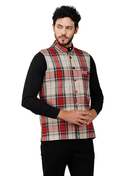 Image of DEIFIC Men's Export-Quality Indian Traditional Nehru Jacket /Waistcoat