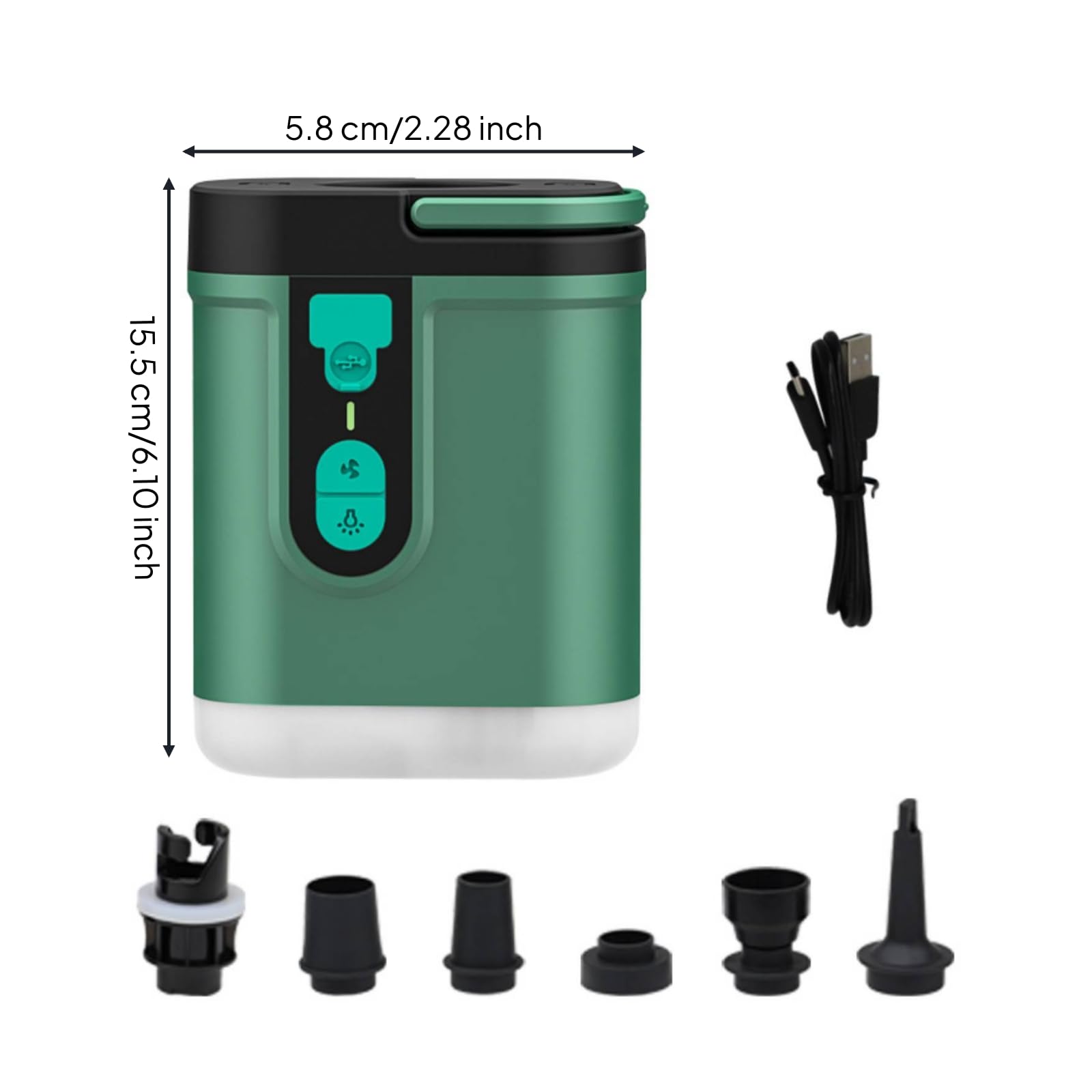 Pompe à Air Électrique Basse Pression Gonfleur Électrique Portable Compacte Pompe à Air avec Câble USB pour Campeurs