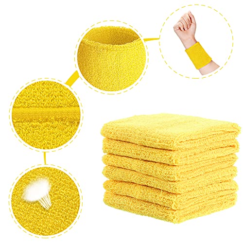 Image of Willbond Wrist Sweatbands, Sports Sweatbands for Competition, Sweat Absorbent, for Basketball, Tennis, Football, Running and Work (Pack of 6)