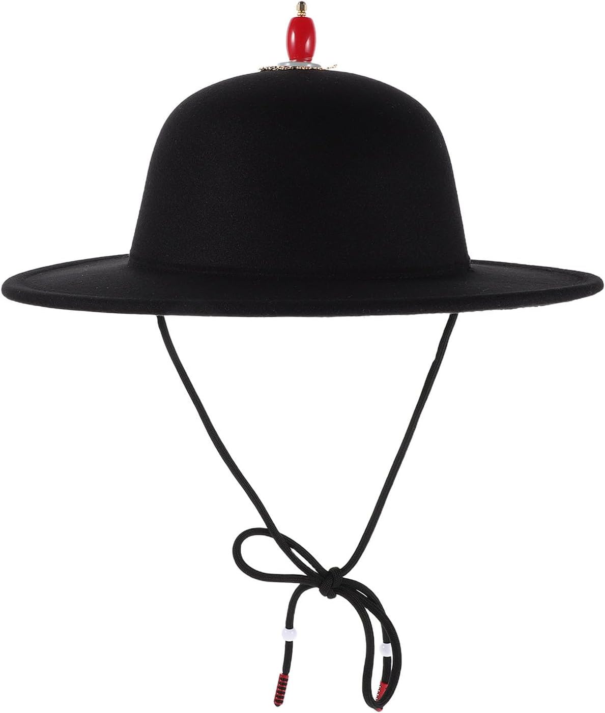 Black Wool Felt Costume Hat with Dome Crown and Wide Brim, Stable Fit and Easy Styling Compatibility, Authentic Historical Reproduction for Halloween and Theater Costume