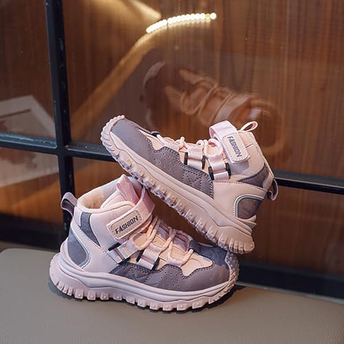 Boys Girls Tennis Shoes Non Slip Lace-Up High Top Shoes Lightweight Breathable Running Hiking Outdoor Sneakers2