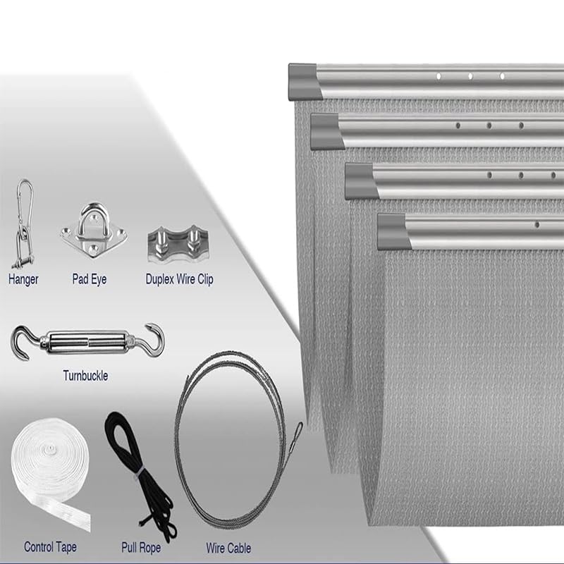 Zewnętrzny, chowany zadaszenie pergoli z markizą w kształcie litery U, wałek przesuwny i zdejmowanym żagiel przeciwsłoneczny, do patio, na taras, 120 x 200 cm