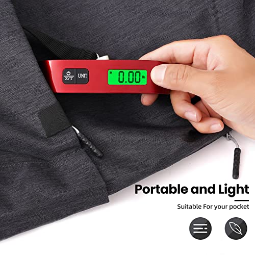 Image of BAGAIL Digital Luggage Scale, 110lbs Hanging Baggage Scale with Backlit LCD Display, Portable Suitcase Weighing Scale, Travel Luggage Weight Scale with Hook, Strong Straps for Travelers