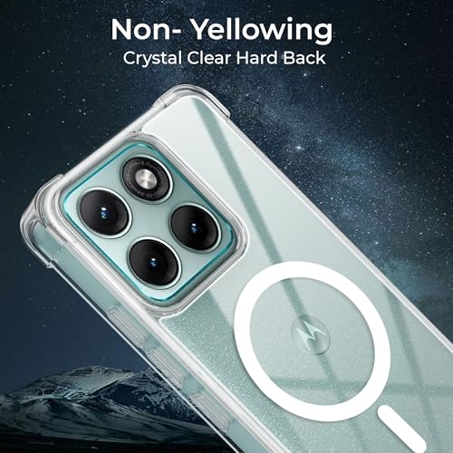 Image of A rtistque Clear Back Cover Case for Motorola Moto Edge 70 Fusion 5G | Compatible with Mag-Safe | Premium Transparent Cover | Shockproof TPU Bumper | Moto Edge 70 Fusion Back Cover - Transparent