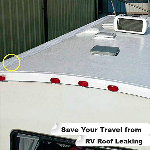 fowong Aluminum Foil Duct Tape 4" W, Butyl Rubber Tape, Leak Repair Tape for Roof, Gutter, Waterproof Tape for Plastic and Metal Repairs, Surface Crack, Pipe Rupture, RV Awning Repair, Window Caulking