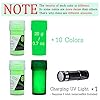 10 Color Glow In The Dark Pigment Powder with UV Lamp - Epoxy Resin Luminous Powder for Slime Kit,Skin Safe Long Lasting Self Glowing Dye for DIY Nail Art,Acrylic Paint,Fine Art, 0.7oz Each(Total 7oz) #5